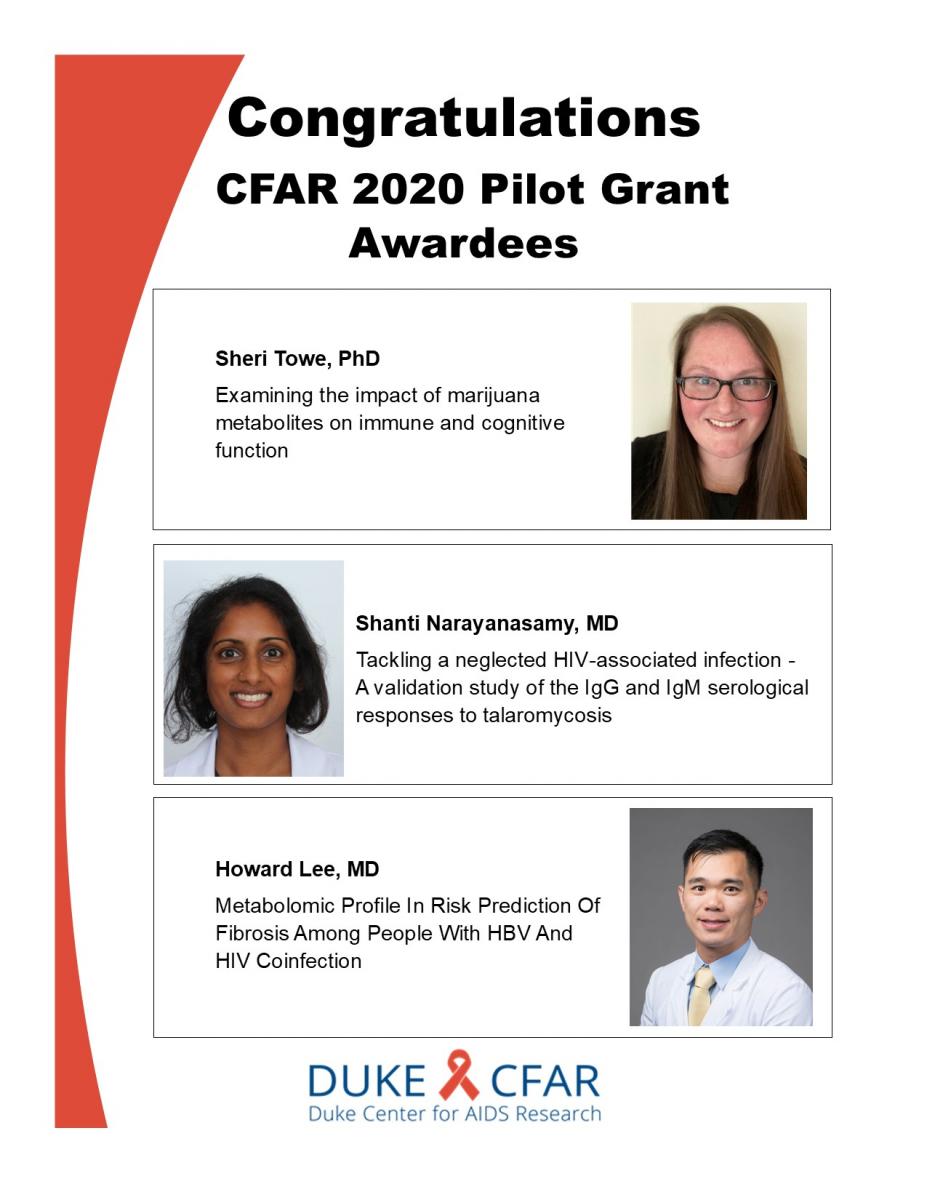 CFAR 2020 Pilot Grant Awardees